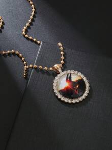 1條原創玻璃吊墜項鍊,美麗的陽光舞者配鑽石,適合作為朋友生日或紀念日的禮物或紀念品 - 金黃色 - 查看 4