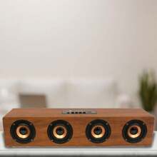 GKBM Bocina Bluetooth tipo barra de madera KTS-1108 - Multicolor - Ver 3