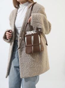 1pc Hollow Out New Style Fashionable All-Match Water Bucket Bag With Premium Texture And Drawstring Closure, Can Be Used As Handbag, Shoulder Bag Or Crossbody Bag, Suitable For Women's Daily Commute And Outdoor Activities