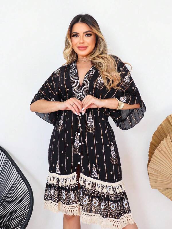 vestido indiano de lurex curto