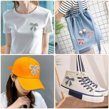 8 PCS Bow-Knot Rhinestones Patches, Iron/Sew On Patches, Sparkling Crystal Bow Appliques For Clothes, Decorative Accessories For Bags Dress Clothing Shoes Hats For Christmas, Daily Use - Mixed Colors - View 4