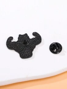 1pc Cartoon Bodybuilding Frog Design Enamel Lapel Pin Brooch Suitable For Girls' Daily Wear - CZ0663-2 - View 3