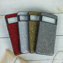 1pc Shiny Glitter Texture Phone Case Compatible With Pixel 6/6a/6 Pro/7/7a/7 Pro/8/8a/8 Pro/5/5a - White - View 4