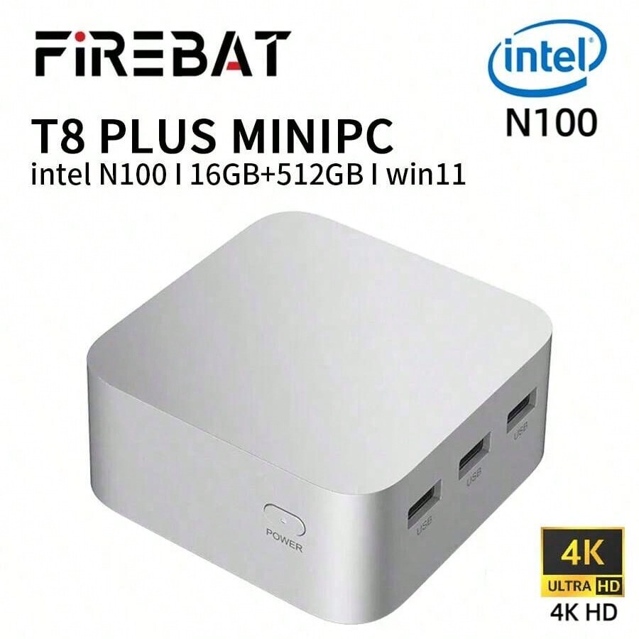 FIREBAT T8 Plus Mini PC Gamer Intel N Series N100 Gaming Computer 8GB ...