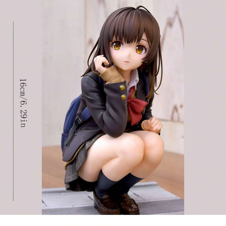 1pc Random Japanese Anime Figure Model Depicting High School Girl In Uniform - Multicolor - View 1