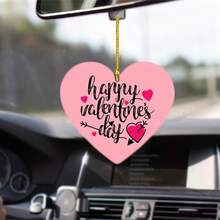 1入2d新穎字母愛心圖案車後視鏡掛飾,背包禮物掛飾,情侶禮物,卡通掛飾,聖誕禮物 - 彩色 - 查看 5