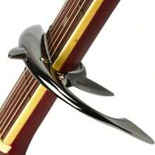 1入鋅合金鯊魚可拆卸夾板,適用於原聲吉他和電吉他,耐用的夾板 - 銀色 - 查看 5