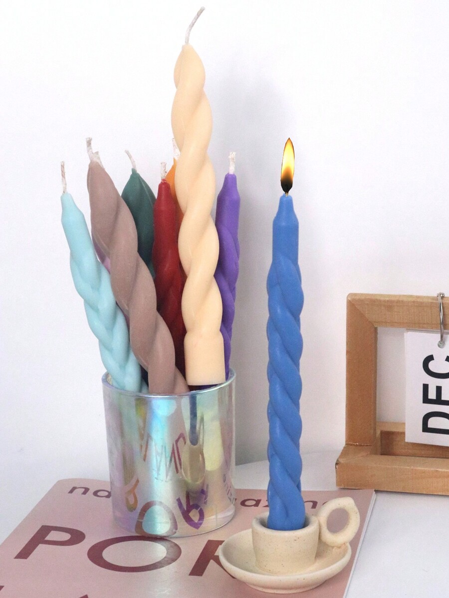 1pc Spiral Pillar Candle Silicone Mold Easy Release Long Strip Wax