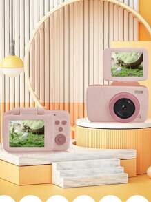 DC209-1pc Mini Flip Digital Camera 2.4-Inch Screen Can Take Photos And Video Recording Support Up To 32g Using USB Charging Can Be Used As A Holiday Gift - Pink - View 4