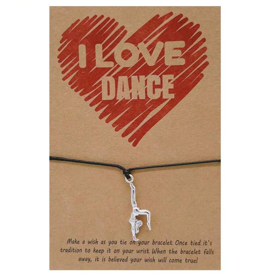 跳舞許願手繩愛舞蹈線許願手繩簡單的禮物許願手繩附有舞蹈者許願手繩 - dance 6 - 查看 1