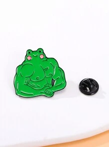1pc Cartoon Bodybuilding Frog Design Enamel Lapel Pin Brooch Suitable For Girls' Daily Wear - CZ0663-2 - View 10