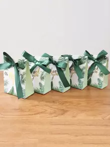 10 件 3D 绿叶图案礼品盒，适用于婚礼、生日、派对装饰、圣诞节和情人节 - 綠色 - 查看 7