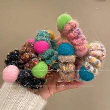 1pc Cute Plush High-Grade Hair Ties, High Elasticity Hair Tie, Hair Accessories For Women - Khaki - View 4