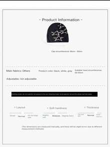 星形圖案女款保暖針織帽,舒適柔軟的戶外活動冬季頭戴用品 - 白色 - 查看 2