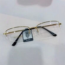 1 Pair Men's Round Semi Rimless Prescription Eyeglasses Frames, Business Style - Multicolor - View 2