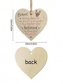 1個感謝禮物：舞蹈老師木質愛心,特別的告別禮物,朋友之間的象徵,木製吊飾牌子,溫暖的家居裝飾禮物 - 彩色 - 查看 4