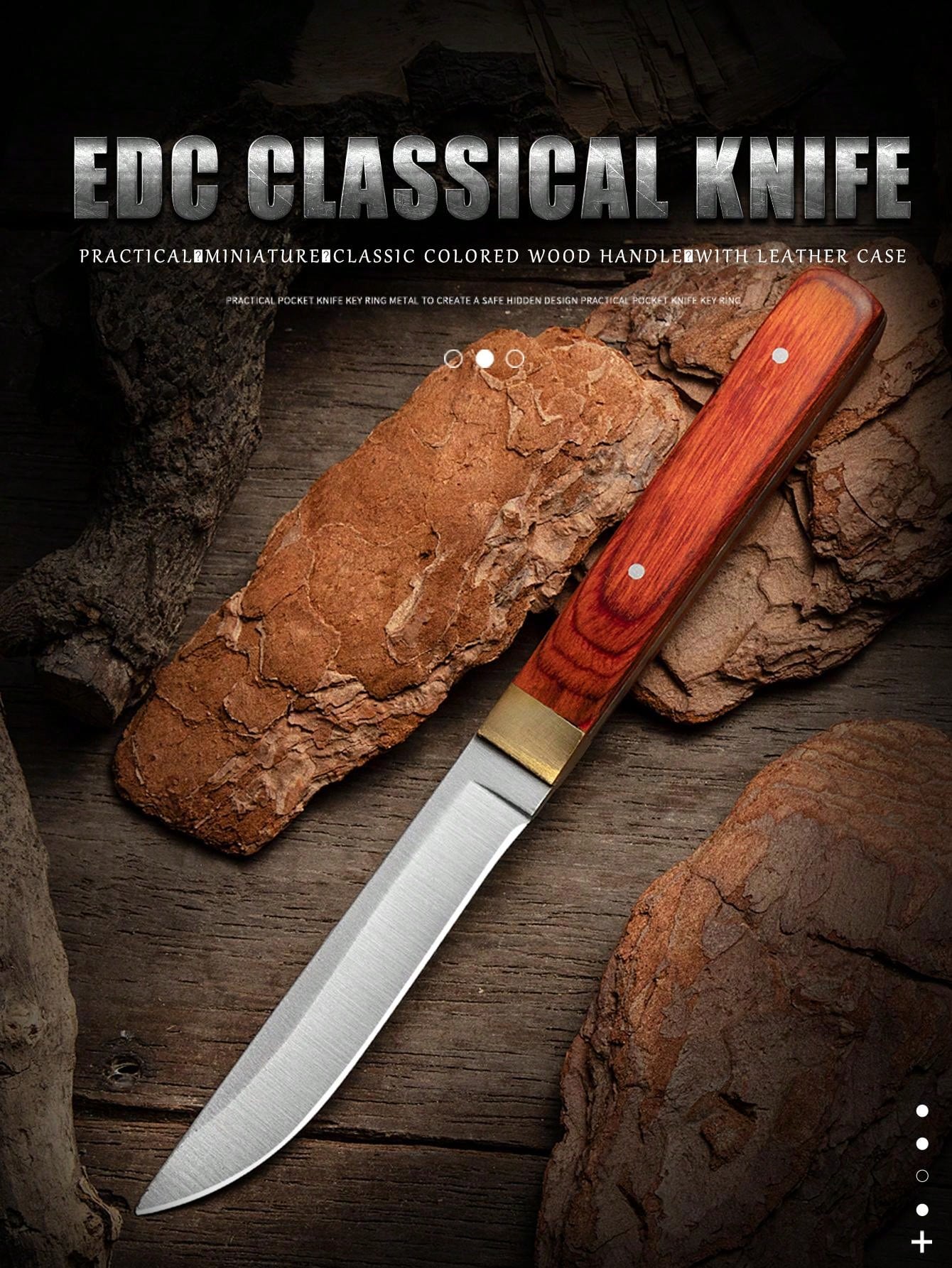 Outdoor Mongolian Knife With Thickened Redwood Handle, MultiPurpose Meat Cleaver For Chopping