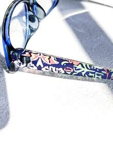 1 副男女通用轻便矩形无螺丝印花眼镜，适合工作、日常使用、电脑和抗疲劳、情侣礼物 - 無色 - 查看 8