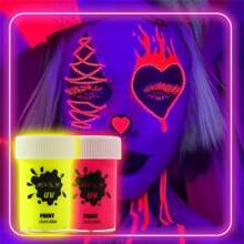 Neon Face Paint, Glow In Dark Body Paint, 15ml (0.68 Fl Oz) Neon Body Paint Color, Bonus Uv Flashlight, Blacklight Paint, Neon Body Paint That Reacts To Black Light, Uv Face Paint - Yellow - View 6