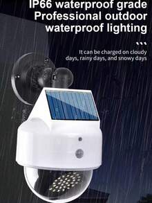 1 件模拟监控摄像头太阳能灯，带人体感应功能，户外防水壁灯，用于应急道路照明，户外花园照明，用于小路、庭院、露台 - 白色 - 查看 9