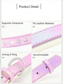 Shiny Rhinestone Dog Collar With Colorful Crystal And Diamond Inlay - Black - View 3