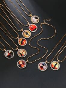 1條原創玻璃吊墜項鍊,美麗的陽光舞者配鑽石,適合作為朋友生日或紀念日的禮物或紀念品 - 金黃色 - 查看 12