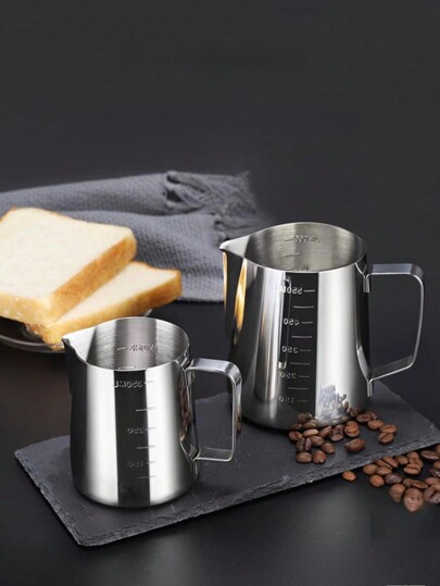 1pc Stainless Steel Milk Frothing Pitcher For Latte Art, Thick Milk Frother Jug, Coffee Shop Accessories, Suitable For Latte Art, Gifts For Friends, Coffee House, Restaurant, Garden, Leisure Bar, Dessert Shop, Home, Office, 250ml/350ml/600ml/900ml Back To School