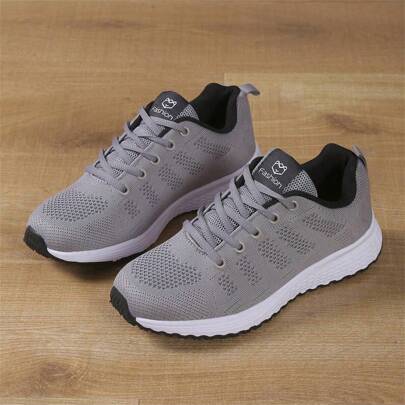 New Men's Breathable Knitted Fashionable Athletic Sneakers, Lightweight, Comfortable, Soft Bottom Running Shoes, Shoes For Men