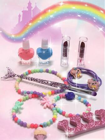 Juguete de maquillaje de belleza, juego de cosméticos de moda y set de estilo DIY, set de maquillaje de moda. Juguetes para niñas. Los productos están diseñados para ser seguros e inofensivos, el maquillaje talla grande especial para niños. Un buen regalo para niños. Maquillaje dulce. Material., Juego de maquillaje para niños, maquillaje para niños, set de maquillaje para niños