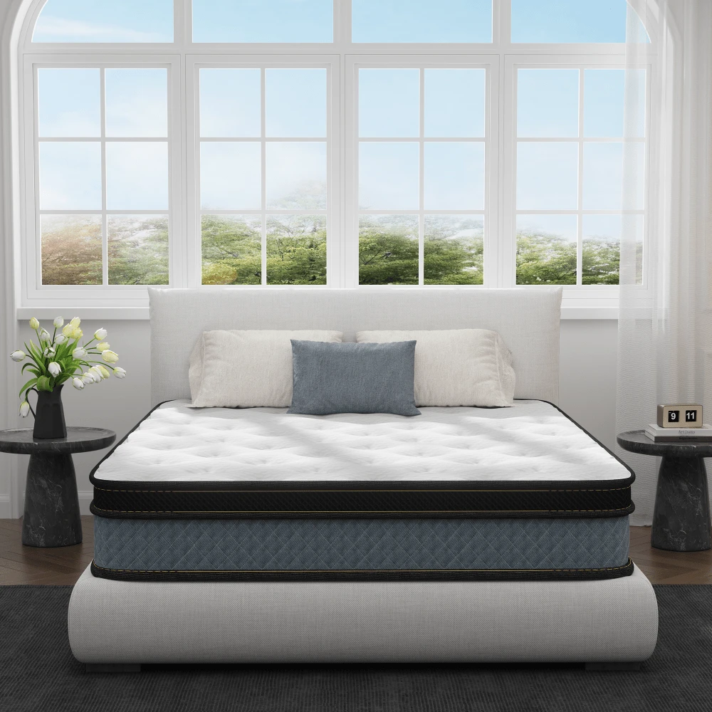 Queen Mattresses 12" Memory Foam Mattress Queen Size Hybrid Mattress Medium Firm Mattress In A Box With CertiPUR-US Foam - 寶藍色 - 查看 1