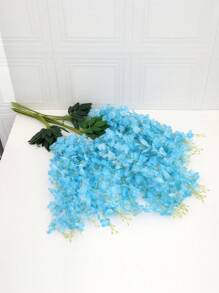 12pcs/Set Artificial Wisteria Flower Vine With Ivy Leaf Garland - Blue - View 1