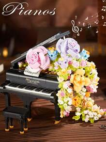 1 盒鋼琴形迷你顆粒積木玩具,高難度腦筋急轉彎,情人節和生日禮物 - 彩色 - 查看 2