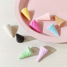 10入組迷你冰淇淋蛋捲食品玩具套裝,diy公寓超市配件,適用於製作奶油手機殼、鑰匙扣和手工藝品 - 粉色 - 查看 2