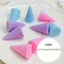 10入組迷你冰淇淋蛋捲食品玩具套裝,diy公寓超市配件,適用於製作奶油手機殼、鑰匙扣和手工藝品 - 粉色 - 查看 4