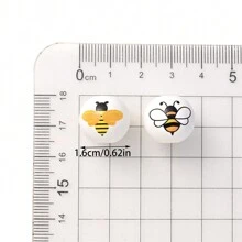 Wood Beads Colorful Painted Spring Loose Beads Decorative Beads Craft Beads Polished Bee Wood Beads Round Rustic Beads For DIY Garland Making Party Decor - Multicolor - View 5