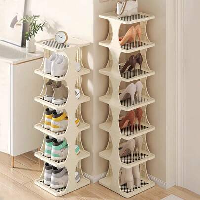 Multi-Layer Space-Saving Shoe Rack Easy-To-Assemble Shoe Cabinet For Indoor Use, Narrow Storage Shelf