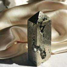 1pc Natural Raw Pyrite Tower For Home Decor, Gifts For Family & Friends Pyrite Quartz Crystal Collection - 1 Pc Random - View 2