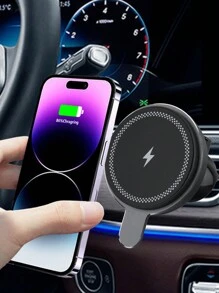 15W 汽車無線充電器，適用於 iPhone 12/13/14/15 系列 - 黑色 - 查看 1