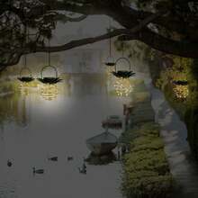 Solar-Powered Pineapple Shaped Iron Lantern Led Copper Wire String Light Outdoor Waterproof Garden Decor Hanging Lamp - Green - View 8