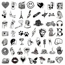 1套50張黑白藝術風格防水塗鴉貼紙,適用於diy手帳、筆電、行李箱、文具、吉他裝飾 - Black Graffiti - 查看 8