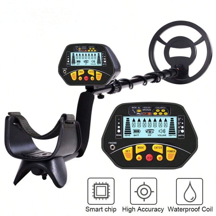 LCD Metal Detector Gold Metal Detector Waterproof Sensitivity Depth Probe Outdoor Professional Lightweight Metal Detector MD-3028 - Black - View 1