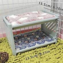 Cute Hamster Bed, Pet Bunk Bed Easy To Install Hideout Corner For Hamster Small Animal Supplies - Light Grey - View 3