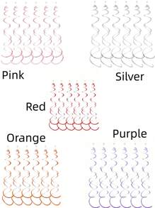 6pcs Hanging Swirl Decorations, Party Spiral Streamers For Ceiling, Weddings, Showers, Birthdays,Christmas - Gold - View 7