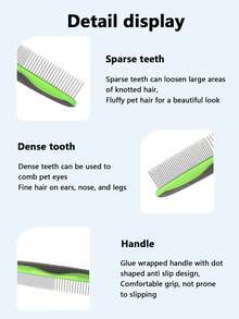 1pc Stainless Steel Pet Flea Comb With Dual Teeth Spacing, Suitable For Different Locations, Random Color - Multicolor - View 5
