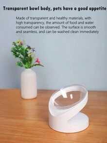 1個白色塑料貓碗寵物碗傾斜的口保護頸部寵物餐具碗,適用於日常餵養 - 白色 - 查看 7
