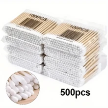 100/500/1000pcs Cotton Swabs, Double Round Tip Design For Ear Nose Clean, Excellent Beauty Tools For Effective Makeup And Personal Care - White - View 8