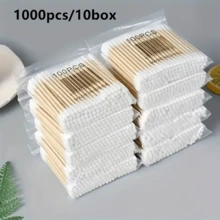 100/500/1000pcs Cotton Swabs, Double Round Tip Design For Ear Nose Clean, Excellent Beauty Tools For Effective Makeup And Personal Care - White - View 9