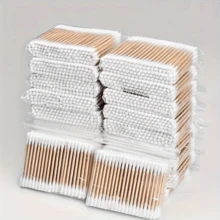 100/500/1000pcs Cotton Swabs, Double Round Tip Design For Ear Nose Clean, Excellent Beauty Tools For Effective Makeup And Personal Care - White - View 3
