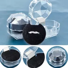 3/12/24 chiếc Acrylic dễ thương Ngày lễ tình nhân Đính hôn Tiệc cưới Hộp đựng nhẫn Hộp trưng bày trang sức Hộp đựng khuyên tai Hộp đựng nhẫn ngón tay - Hộp trong suốt - Xem 7