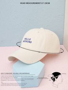 1pc Unisex Y2k Style Good Embroidery Baseball Cap Sun Hat For Outdoor Sports, Sun Protection And Daily Commute - Beige - View 4